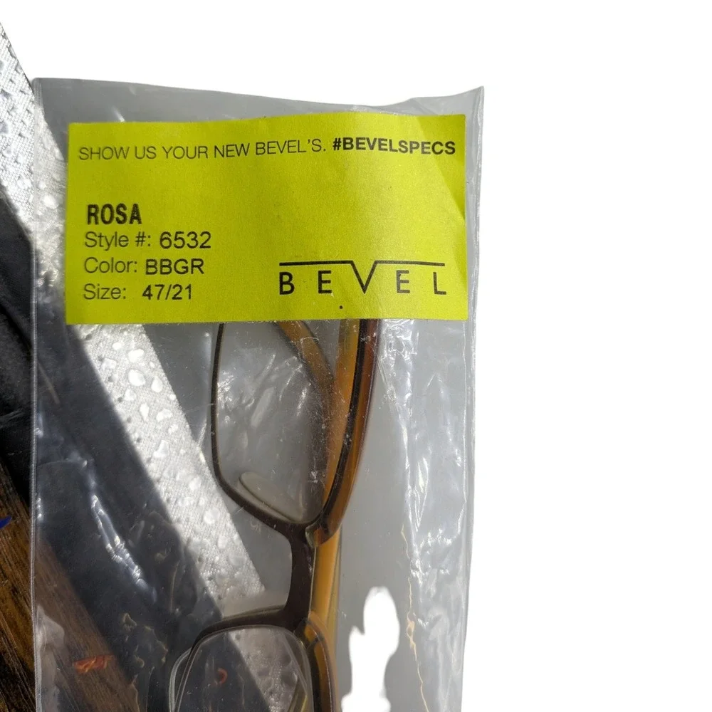 Bevel Specs‎ 2507 All In Eyeglasses Brown Amber Rectangular Frames Japan 52-16